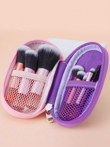 Ensemble de 10 pinceaux de maquillage en fibres synthétiques avec manche en bois et sac en PU, pinceaux doux pour les yeux et le fond de teint, pour débutants - Product Image 6