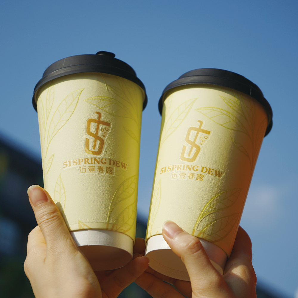 High Quality Customized Fresh Foaming Double Wall Paper Cup With Lid Disposable Coffee Cup EcoFriendly for Restaurant Packaging