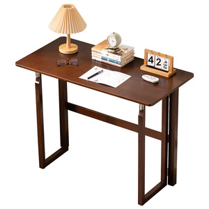 Small apartment computer desk, student single desk, solid wood, foldable, simple office desk for dormitory and bedroom, - Product Image 1