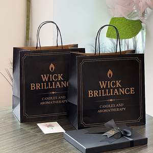 Sacs en papier kraft écologiques imprimés sur mesure, vente en gros, blancs, bruns, avec poignées, sacs de courses recyclés, sacs alimentaires, votre propre logo, promotion - Product Image 1