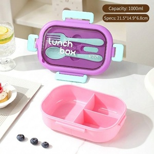 Boîte à lunch isotherme en plastique de qualité alimentaire pour étudiants et employés de bureau, portable avec compartiment alimentaire - Product Image 5