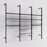 Étagère murale pour salon de beauté moderne, en bois et métal, personnalisable, facile à assembler, pour les soins de la peau et le maquillage