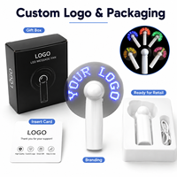 Mini ventilateur portable à LED personnalisé - Ventilateur de refroidissement portable programmable avec logo et texte personnalisés pour cadeaux promotionnels