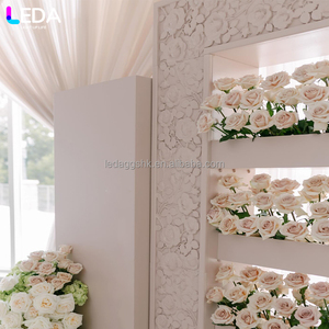 LEDA Hot selling Wedding Party Decoration <b>Backdrop</b> pink Flower Box Arch Welcome Sign <b>Backdrop</b> Panel for Wedding Decor - Product Image 3