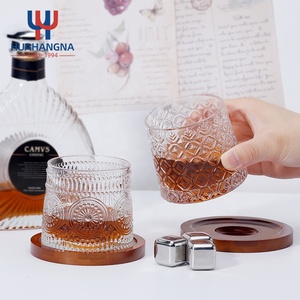 Premium 9 OZ Scotch Old Fashioned Crystal Cocktail Fondo esférico transparente Característica giratoria para Bourbon Rum Bar <span class=keywords><strong>Whisky</strong></span> - Product Image 5