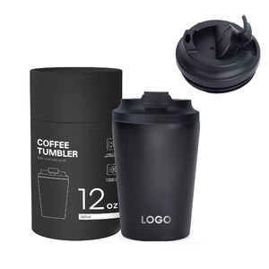Taza de Café Personalizada de Acero Inoxidable de Doble Pared Aislada de 12 oz con Asa, Tapa, Impresión de Logotipo, a Prueba de Fugas, Libre de BPA para Amantes del Café - Product Image 1