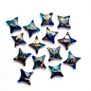 Turquesa cobre neón AAA, estrella ninja facetada de 10 mm, piedra preciosa tallada a mano, venta al por mayor, piedra suelta a granel para la fabricación de joyas - Product Image 1