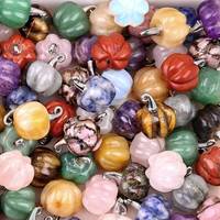 Nouveau Pendentif Chapeau de Sorcier Citrouille en Améthyste Tendance, Breloque DIY Personnalisée en Fluorite et Quartz Rose pour Halloween, Vente en Gros