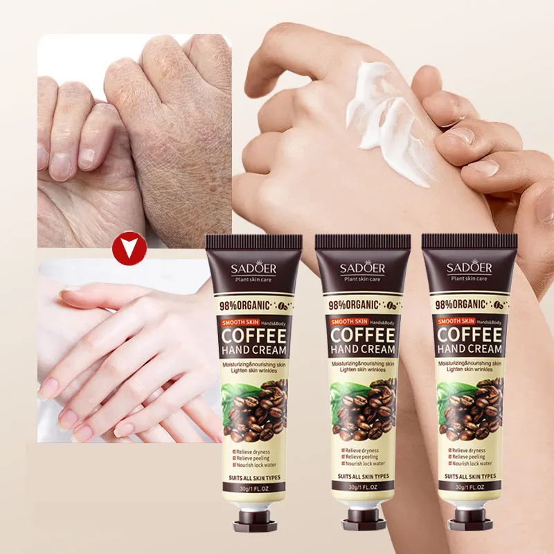 Wholesale Coffee Creme Pour les Mains de Crema Para Manos Hand Lotion Private Label Moisturizing Hand Cream Custom Logo