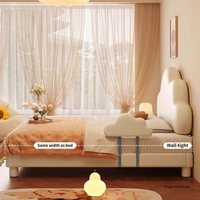 Lit pour enfants style princesse en bois crème américain avec barrière de sécurité et coffre de rangement haut – Confortable et durable