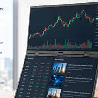 Moniteur de trading portable double 18,5 pouces, affichage vertical multi-onglets, affichage des données financières, moniteur de jeu