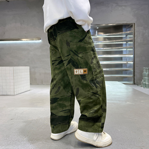 Spot personnalisé en gros garçons automne et hiver saison tube droit pantalons cargo polyvalents à la mode pour enfants - Product Image 5