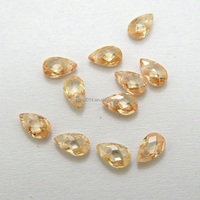 6x4mm Rond Brillant Forme Double Checker Cut Jaune Pierres Précieuses Synthétiques Facettes Cubique Zircone avec Trou