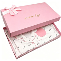 Boîte cadeau en papier rose personnalisée, logo en feuille d'or de luxe, boîte d'emballage pour vêtements, boîte pour pyjama, emballage cadeau