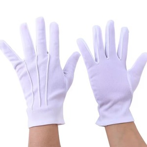 Gants en Coton Blanc Personnalisés <span class=keywords><strong>pour</strong></span> Cérémonie, Uniforme et Défilé, à Trois Nervures - Product Image 3