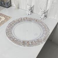Europese westerse vintage vergulde decoratieve plastic oplaadbare borden voor bruiloften en hotels
