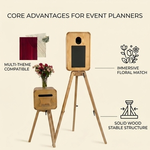 Nouvelle conception de photomaton de mariage rétro <span class=keywords><strong>en</strong></span> bois double face, compatible avec l'iPad et l'appareil <span class=keywords><strong>photo</strong></span>, impression <span class=keywords><strong>en</strong></span> libre-service, prix de gros portable - Product Image 1