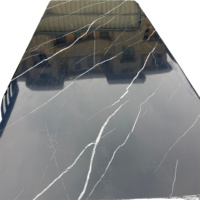 Panneau mural en PVC effet marbre UV, tendance, à pose rapide, finition brillante, étanche, pour décoration intérieure, moulage et découpe