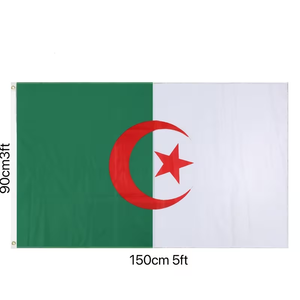 <span class=keywords><strong>Bandiera</strong></span> dell'Algeria 100% Poliestere Pronta per la Spedizione, per Giornata Nazionale, Partite di Calcio, Eventi Patriottici, Decorazioni Esterne - Product Image 2