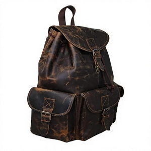 B.S INTERNATIONAL 100% Genuine Leather Laptop <b>Bag</b> Unisex Long-Lasting Waterproof Geometric USB Buckle Embroidery Button Biker - Product Image 4