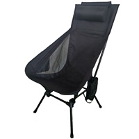 Chaise de plage pliante portable et légère personnalisée à dossier haut pour le camping et l'équipement de plein air avec sac à dos réglable pour les pique-niques de pêche