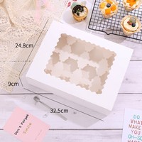 Boîtes à cupcakes promotionnelles, 12 pièces, boîtes à gâteaux brunes, boîtes à pâtisserie, boîte à gâteaux en forme de cœur avec fenêtre transparente