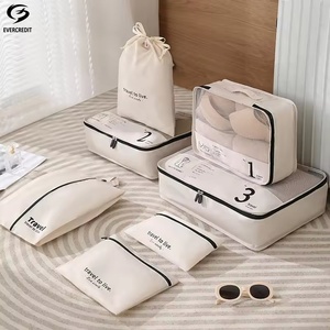 Chất Lượng Cao 7 Pcs Set Đóng Gói Cubes Quần Áo Lưu Trữ Túi Biểu Tượng Tùy Chỉnh Gấp Nén Đóng Gói Cubes Du Lịch Không Thấm Nước Túi - Product Image 2