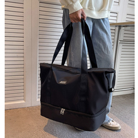 Qetesh sac de sport extensible logo personnalisé grande capacité sac de voyage à compartiments multiples avec poche humide