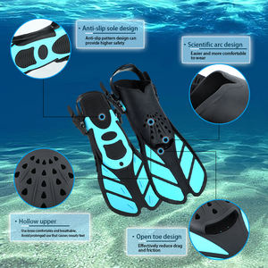 En Stock, 3 Colores Opcionales, Aletas de Natación de Talón Abierto para Adultos, Equipo de Buceo, Aletas de Entrenamiento para Deportes Acuáticos - Product Image 6