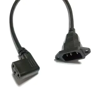 30cm black 18AWG C14 to C13 low profile Left Angle power cord