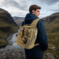 Sac à bandoulière tactique 15L avec cadre externe, sac à dos EDC Molle étanche en nylon camouflage, dos ergonomique