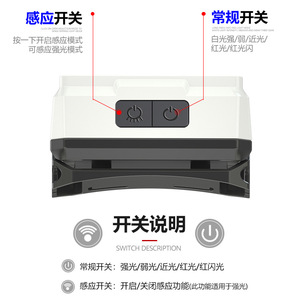 Led Headlight With <b>Sensor</b> Usb Charging <b>Battery</b> Indicator Red White <b>Light</b> Outdoor Portable Strong Beam - Product Image 2