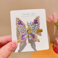 Enfants strass ailes volantes pince à cheveux filles accessoires de cheveux brillant tête ornement sautant mobile papillon canard pince épingle à cheveux