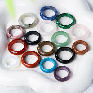 Anillos de Piedra Natural de 16 Colores y Varios Tamaños para Unisex, Regalo, Joyería Vintage Elegante, Venta al por Mayor - Product Image 5