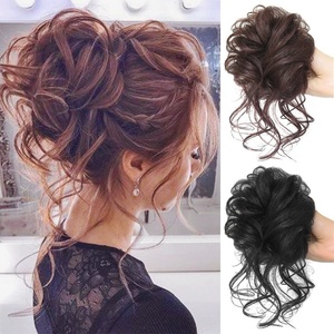 Chignon désordonné synthétique tendance, chignon désordonné pour femmes, chignon bouclé ondulé, chignon en queue de cheval, postiche pour cheveux - Product Image 3