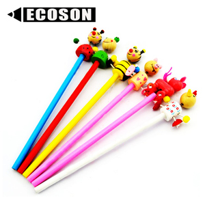 Lápiz personalizado promocional con impresión de dibujos animados, muñeca <span class=keywords><strong>3D</strong></span>, lápiz de Animal de goma, borrador para <span class=keywords><strong>niños</strong></span> de la escuela, muestra gratis - Product Image 5