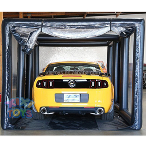 Abri de voiture gonflable extérieur de 5 m/16,4 pi de long pour le stockage de voitures, tente <span class=keywords><strong>bulle</strong></span> avec cadre noir en PVC et pompe à air électrique - Product Image 3