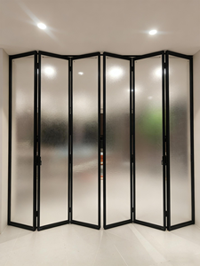 <span class=keywords><strong>Porte</strong></span> coulissante en verre pour patio intérieur, design à cadre étroit en aluminium, <span class=keywords><strong>pliante</strong></span> <span class=keywords><strong>sans</strong></span> <span class=keywords><strong>rail</strong></span> inférieur - Product Image 4