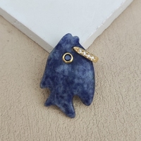 Pendentif Poisson Tropical Sculpté en Cristal, Quartz Rose, Sodalite, Turquoise – Breloques pour Fabrication de Colliers et Bijoux – Vente Chaude