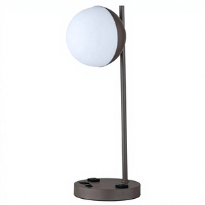 Lampe de table en verre avec prise électrique pour la décoration de la maison, chambre à coucher, hall d'hôtel, chambre d'hôtel - Product Image 1