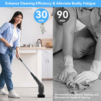 Brosse de nettoyage électrique à rotation Brosse de bain Éponges Épurateurs Machine à récurer les sols avec poignée d'extension Brosse adaptative