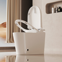 Chasse d'eau automatique intelligente à détection radar, à poser au sol, avec réservoir encastré allongé, siphon en S et télécommande pour salle de bain domestique