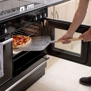 Pierres en céramique carrées en cordiérite durables avec support en bois, base rotative pour four <span class=keywords><strong>à</strong></span> <span class=keywords><strong>pizza</strong></span> de 16 pouces, pour la cuisson au four, <span class=keywords><strong>barbecue</strong></span> - Product Image 3