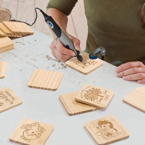 Posavasos de Madera Sin Terminar, Gruesos, de 4 Pulgadas, Madera de Pino Natural, Superficie Lisa, Ideal para Manualidades, Pintura, Hogar y Bar - Product Image 2