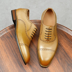 Nouvelles Chaussures Habillées en Cuir Véritable pour Hommes, Style Classique avec Détails Sculptés, Idéales pour les Occasions Formelles et les Mariages - Product Image 4