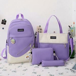 Girls' Geometric Korean Style 20-36L <b>Large</b> Capacity Eco-friendly Durable Zipper <b>Backpack</b> for High <b>School</b> & Primary Students - Product Image 1