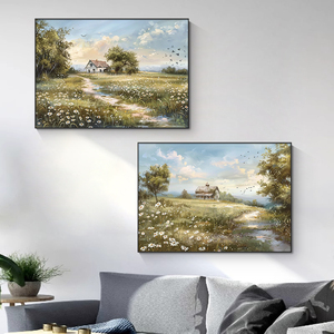 Decoración moderna lienzo pared arte impresión <span class=keywords><strong>paisaje</strong></span> <span class=keywords><strong>Rural</strong></span> <span class=keywords><strong>pintura</strong></span> personalizada enmarcada para el hogar Oficina dormitorio sala de estar decoración colgante de pared - Product Image 2