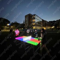 Table de ping-pong LED écologique et durable, table de tennis de table interactive éclairée à changement de couleur pour les événements, les fêtes, les parcs d'attractions