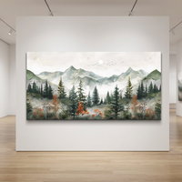 Tableau mural encadré sur toile pour salon, grande décoration murale pour bureau, chambre à coucher, images de forêt et de montagne, peintures modernes