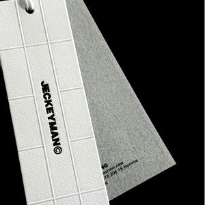 Tùy chỉnh quần áo sang trọng treo tag áo sơ mi thẻ với tên logo và chuỗi in trong letterpress phong cách giấy treo tag - Product Image 5